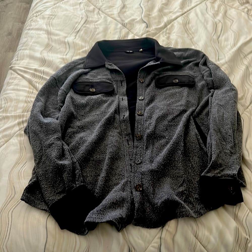 Dark Grey and black cardigan